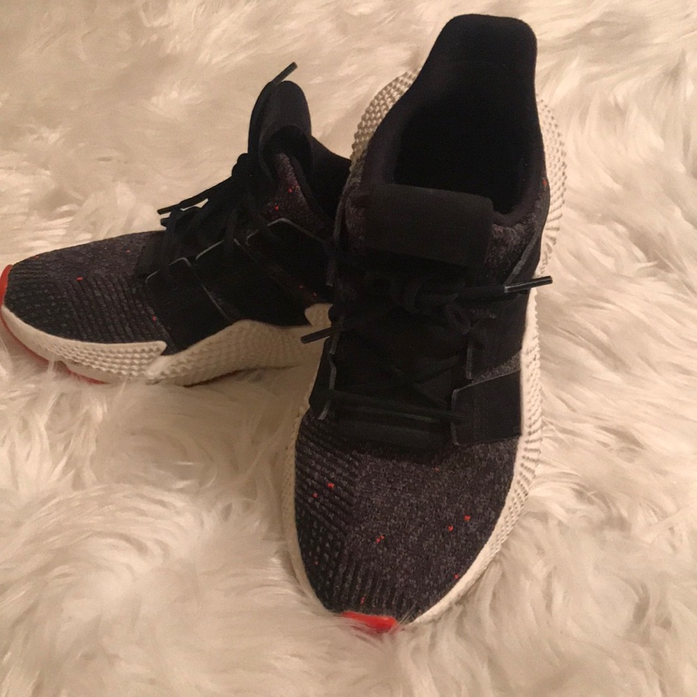 Men's Black Adidas Athletic Sneakers with White Sole